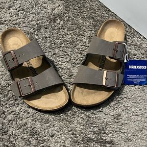 New Birkenstock Arizona Slide Sandal - stone